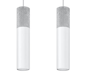 Sollux Lighting LED Hanglamp wit beton BORGIO - 2 x GU10 aansluiting Sollux Lighting LED Hanglamp wit beton BORGIO - 2 x GU10 aansluiting