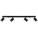 Sollux Lighting LED Plafondspot zwart RING - 4 x GU10 aansluiting