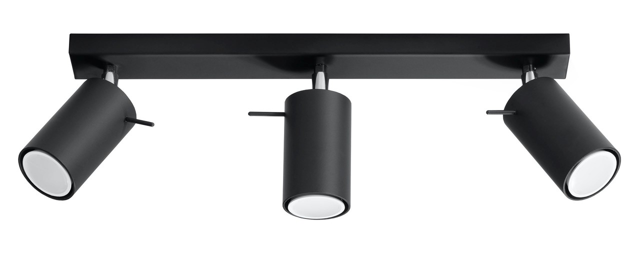 Sollux Lighting LED Plafondspot zwart RING - 3 x GU10 aansluiting Sollux Lighting LED Plafondspot zwart RING - 3 x GU10 aansluiting