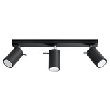 Sollux Lighting LED Plafondspot zwart RING - 3 x GU10 aansluiting