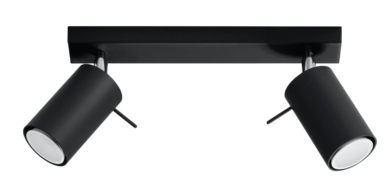 Sollux Lighting LED Plafondspot zwart RING - 2 x GU10 aansluiting