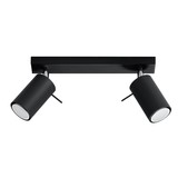 Sollux Lighting LED Plafondspot zwart RING - 2 x GU10 aansluiting