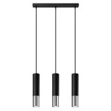 Sollux Lighting LED Hanglamp zwart chrome LOOPEZ - 3 x GU10 aansluiting