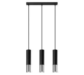 Sollux Lighting Hanglamp LOOPEZ 3L zwart/chroom