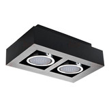 Kanlux LED Plafondspot STOBI - 2*GU10 AR111 - excl. LED spot - Zwart vierkant