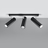 LED Plafondspot zwart zilver DIREZIONE - 3 x GU10 aansluiting LED Plafondspot zwart zilver DIREZIONE - 3 x GU10 aansluiting