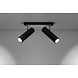 LED Plafondspot zwart zilver DIREZIONE - 2 x GU10 aansluiting LED Plafondspot zwart zilver DIREZIONE - 2 x GU10 aansluiting