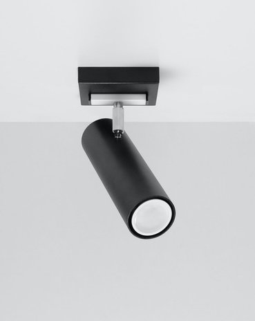 Sollux Lighting LED Plafondspot zwart zilver DIREZIONE - 1 x GU10 aansluiting Sollux Lighting LED Plafondspot zwart zilver DIREZIONE - 1 x GU10 aansluiting