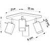 LED Plafondspot zwart MERIDA - 4 x GU10 aansluiting LED Plafondspot zwart MERIDA - 4 x GU10 aansluiting