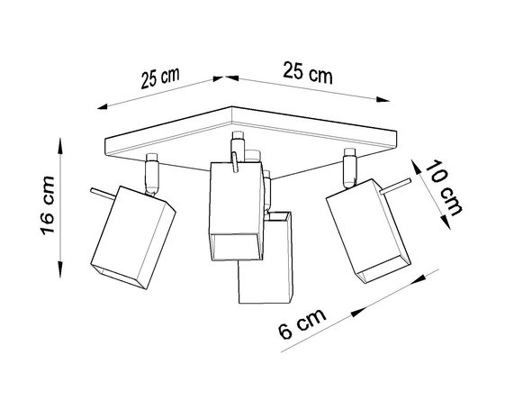 Sollux Lighting LED Plafondspot wit MERIDA - 4 x GU10 aansluiting Sollux Lighting LED Plafondspot wit MERIDA - 4 x GU10 aansluiting