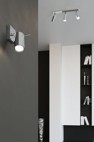 Sollux Lighting LED Plafondspot chrome RING - 3 x GU10 aansluiting Sollux Lighting LED Plafondspot chrome RING - 3 x GU10 aansluiting