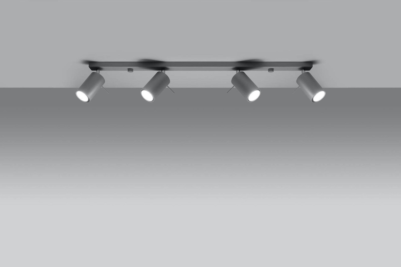 Sollux Lighting LED Plafondspot grijs RING - 4 x GU10 aansluiting