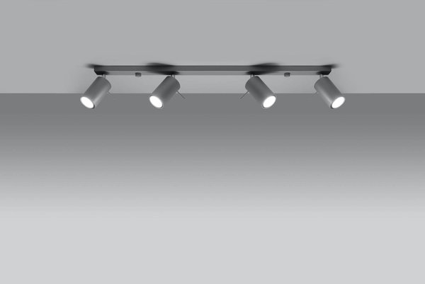 Sollux Lighting LED Plafondspot grijs RING - 4 x GU10 aansluiting