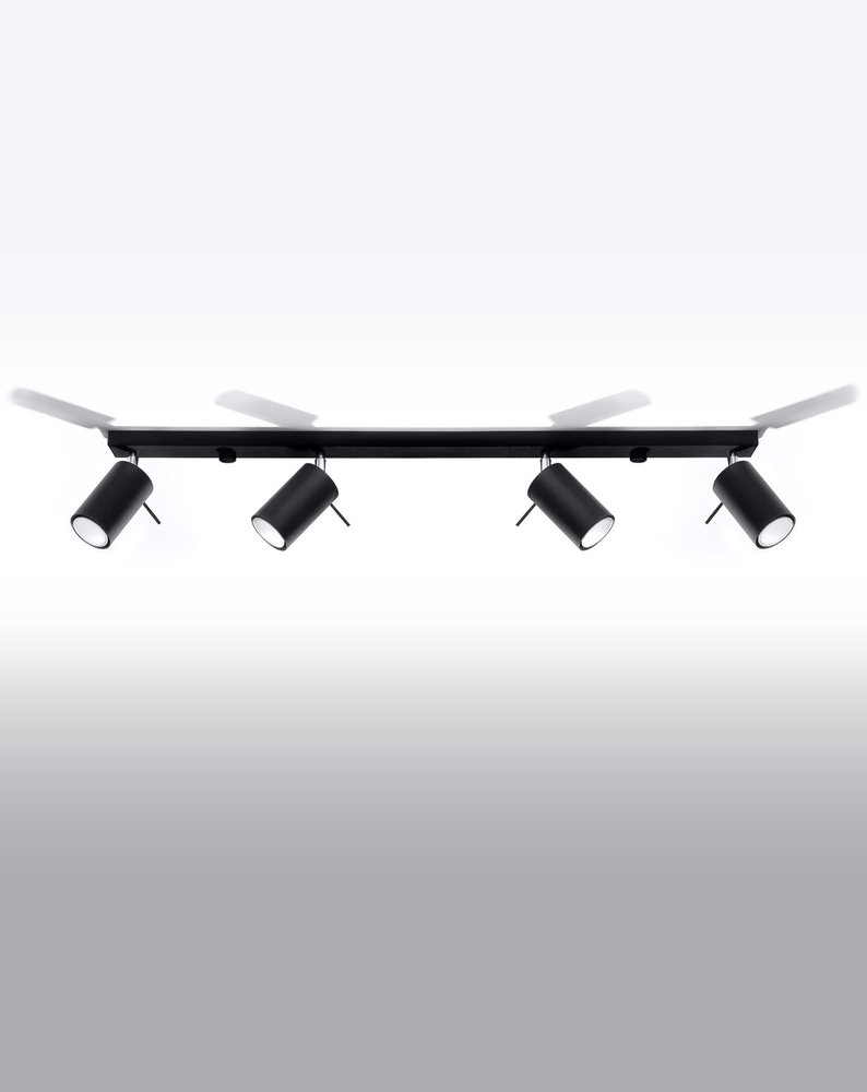 Sollux Lighting LED Plafondspot zwart RING - 4 x GU10 aansluiting