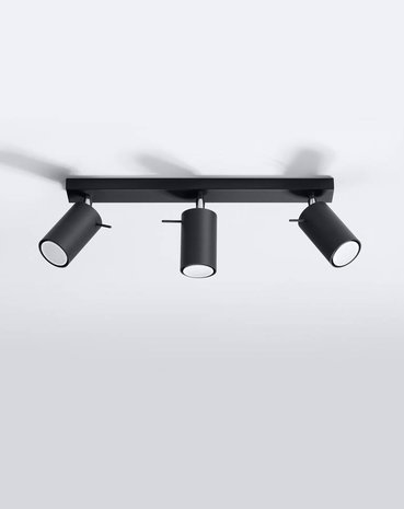 Sollux Lighting LED Plafondspot zwart RING - 3 x GU10 aansluiting Sollux Lighting LED Plafondspot zwart RING - 3 x GU10 aansluiting