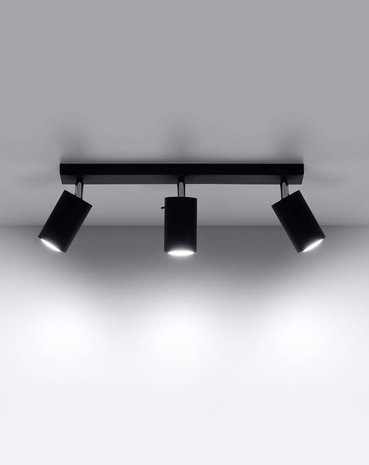Sollux Lighting LED Plafondspot zwart RING - 3 x GU10 aansluiting Sollux Lighting LED Plafondspot zwart RING - 3 x GU10 aansluiting