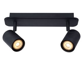 Lucide LENNERT - Plafondspot Badkamer - LED Dimb. - GU10 - 2x5W 3000K - IP44 - Zwart Lucide LENNERT - Plafondspot Badkamer - LED Dimb. - GU10 - 2x5W 3000K - IP44 - Zwart