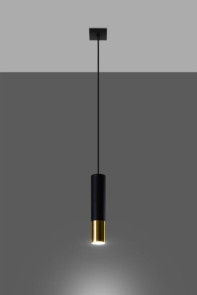 Sollux Lighting LED Hanglamp zwart goud LOOPEZ - 1 x GU10 aansluiting Sollux Lighting LED Hanglamp zwart goud LOOPEZ - 1 x GU10 aansluiting