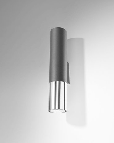 Sollux Lighting LED Wandlamp zwart chrome LOOPEZ - 1 x GU10 aansluiting Sollux Lighting LED Wandlamp zwart chrome LOOPEZ - 1 x GU10 aansluiting