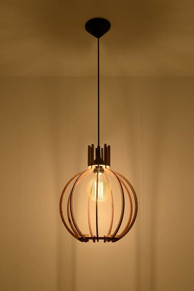 Sollux Lighting LED Hanglamp hout ARANCIA - 1 x E27 aansluiting Sollux Lighting LED Hanglamp hout ARANCIA - 1 x E27 aansluiting