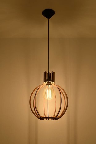 Sollux Lighting LED Hanglamp hout ARANCIA - 1 x E27 aansluiting Sollux Lighting LED Hanglamp hout ARANCIA - 1 x E27 aansluiting