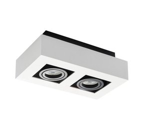 Spectrum LED Plafondspot Duo - 2x GU10 fitting - 255x145x85mm - Aluminium - Zwart - Wit Spectrum LED Plafondspot Duo - 2x GU10 fitting - 255x145x85mm - Aluminium - Zwart - Wit