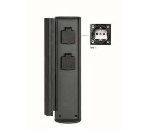 Lucide POWERPOINT - Buitenstopcontact zuil – Stopcontacten met randaarde – Type F - EUR/RUS standaard - Ø 10 cm - IP44 – Antraciet Lucide POWERPOINT - Buitenstopcontact zuil – Stopcontacten met randaarde – Type F - EUR/RUS standaard - Ø 10 cm - IP44 – Antraciet