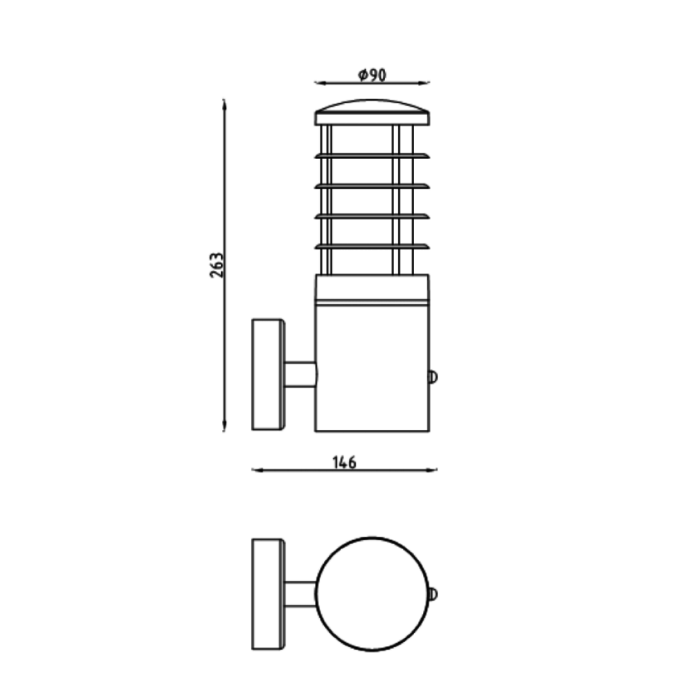 Lucide SOLID - Wandlamp Buiten - Ø 9 cm - 1xE27 - IP54 - Antraciet