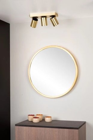 Lucide Lucide NIGEL - Plafondspot - LED Dim to warm - GU10 - 3x5W 2200K/3000K - Mat Goud / Messing