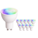 Voordeelpak 10 stuks - GU10 WiFi LED Spot - 5W vervangt 50W - RGB+CCT alle lichtkleuren - Bediening met de App Voordeelpak 10 stuks - GU10 WiFi LED Spot - 5W vervangt 50W - RGB+CCT alle lichtkleuren - Bediening met de App