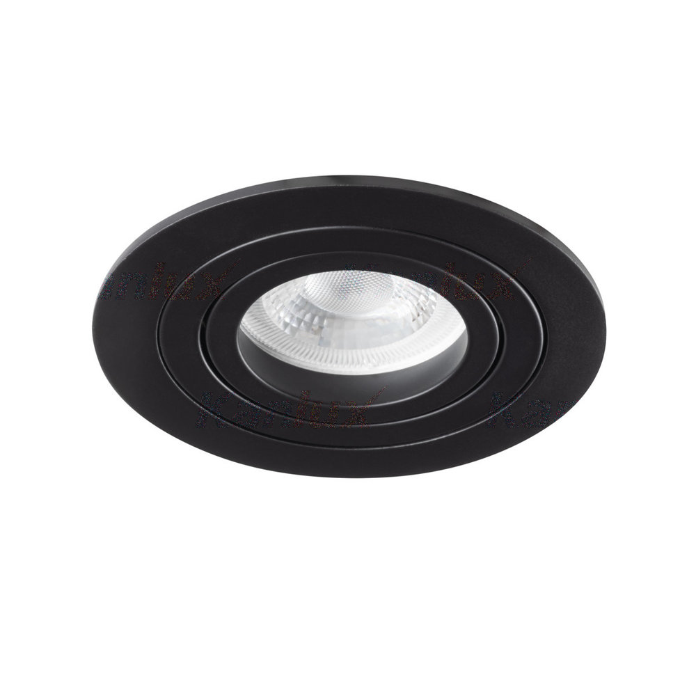 Kanlux LED Inbouwspot Armatuur GU10 - IP20  Kantelbaar - Mat Zwart - Rond 92MM |  Zaagmaat 80MM - voor GU10 & GU5.3 Fitting