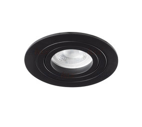 Kanlux LED Inbouwspot Armatuur GU10 - IP20  Kantelbaar - Mat Zwart - Rond 92MM |  Zaagmaat 80MM - voor GU10 & GU5.3 Fitting