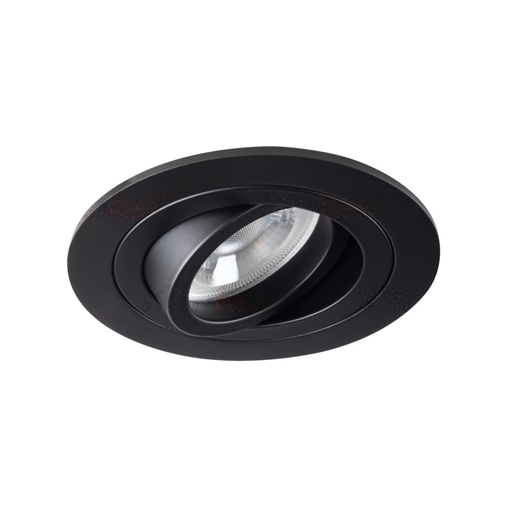 Kanlux LED Inbouwspot Armatuur GU10 - IP20  Kantelbaar - Mat Zwart - Rond 92MM |  Zaagmaat 80MM - voor GU10 & GU5.3 Fitting