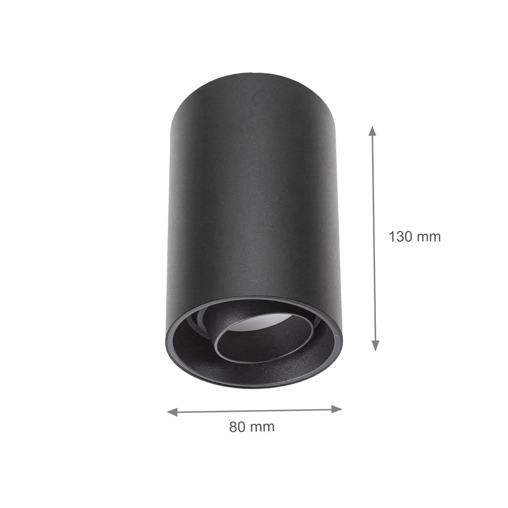 Spectrum LED plafondspot - 1x GU10 - Mat zwart - Kantelbaar