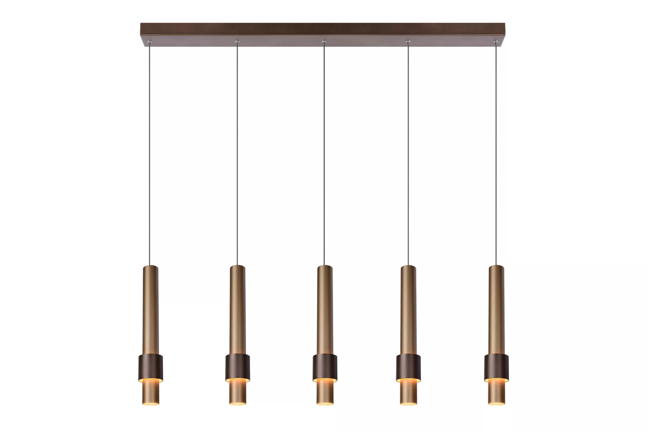 Lucide Lucide MARGARY - Hanglamp - LED Dimb. - 5x4,2W 2700K - Koffie
