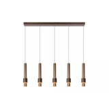 Lucide LED Hanglamp MARGARY - 5x4,2W - 2700K warm wit licht - Dimbaar - Koffie