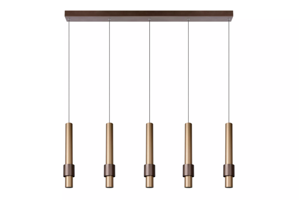 Lucide Lucide MARGARY - Hanglamp - LED Dimb. - 5x4,2W 2700K - Koffie