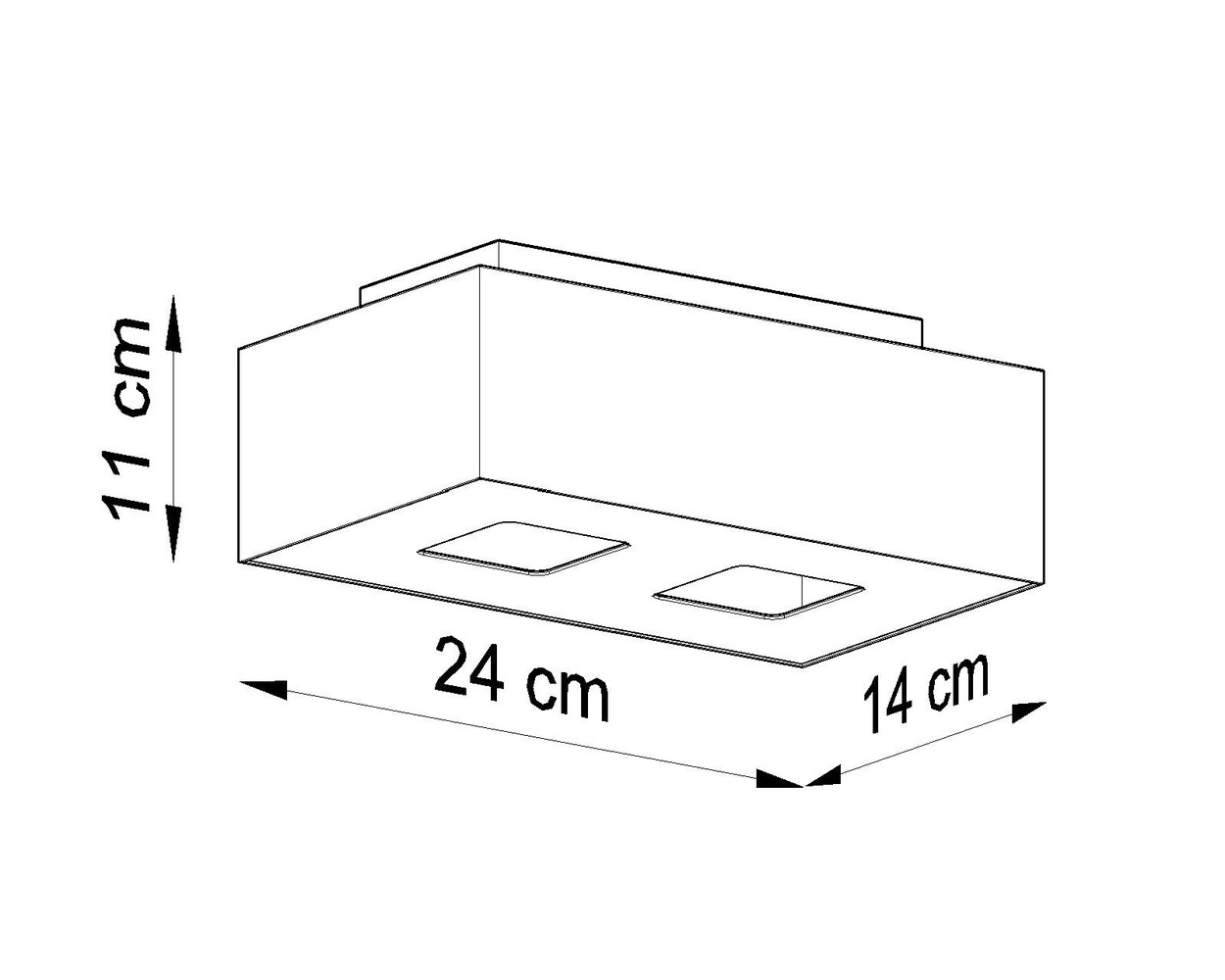Sollux Lighting Plafondspot MONO 2 zwart Sollux Lighting Plafondspot MONO 2 zwart