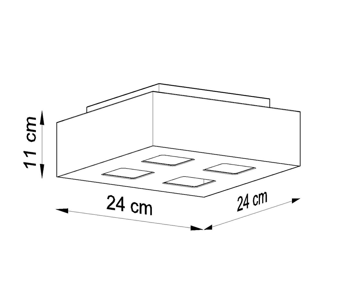 Sollux Lighting Plafondspot MONO 4 zwart Sollux Lighting Plafondspot MONO 4 zwart