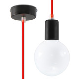 Sollux Lighting Hanglamp EDISON rood