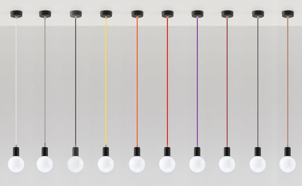 Sollux Lighting Hanglamp EDISON zwart&red