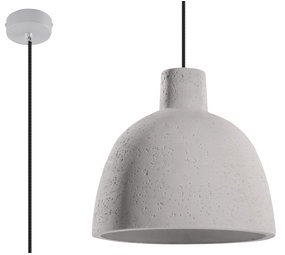 Sollux Lighting DAMASO Beton Hanglamp Grijs | E27 Industrieel design voor Woonkamer & Horeca