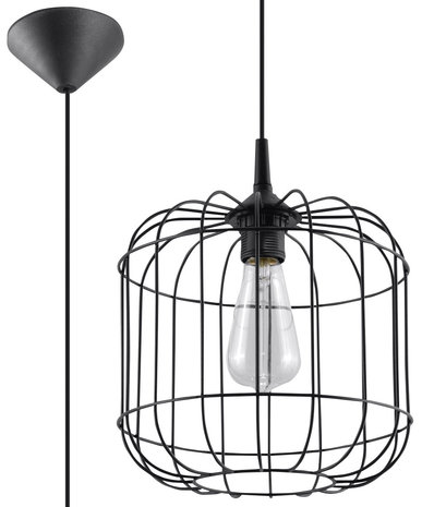 Sollux Lighting Hanglamp CELTA zwart Sollux Lighting Hanglamp CELTA zwart