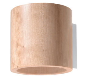 Sollux Lighting Wandlamp ORBIS natuurlijk hout