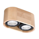 Sollux Lighting Plafondspot BASIC 2 natuurlijk hout