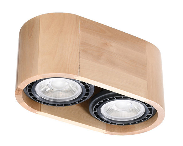 Sollux Lighting Plafondspot BASIC 2 natuurlijk hout Sollux Lighting Plafondspot BASIC 2 natuurlijk hout