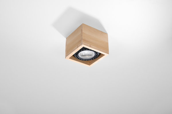 Sollux Lighting Plafondspot QUATRO 1 natuurlijk hout Sollux Lighting Plafondspot QUATRO 1 natuurlijk hout