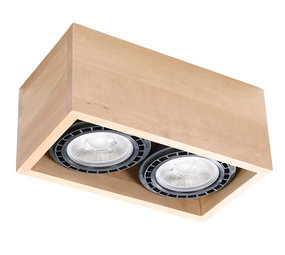 Sollux Lighting Plafondspot QUATRO 2 natuurlijk hout Sollux Lighting Plafondspot QUATRO 2 natuurlijk hout