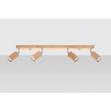 Sollux Lighting Plafondspot BERG 4 natuurlijk hout