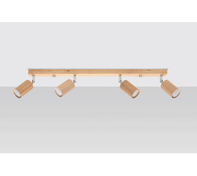 Sollux Lighting Plafondspot BERG 4 natuurlijk hout